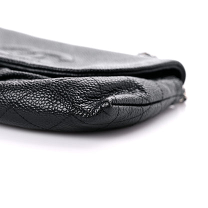 Chanel Caviar Half Moon Wallet On Chain WOC Black 9 of 12