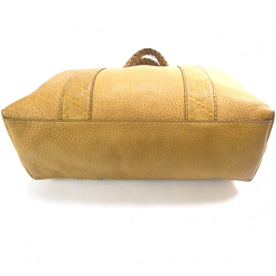 Leather Bamboo Bar Medium Tote
