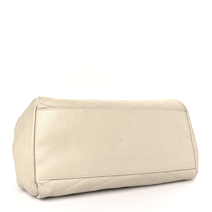 Saint Laurent Vintage Lambskin Chevron Monogram Large Nolita Crema Soft 4 of 11