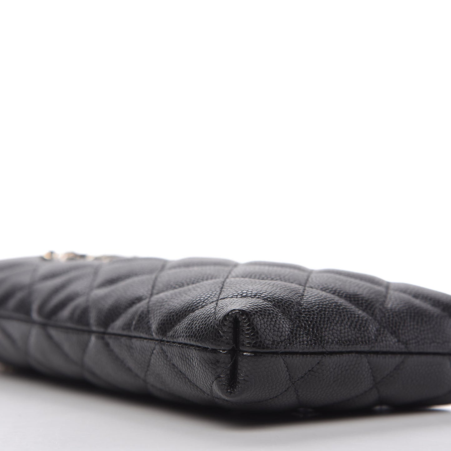 Caviar Quilted French New Wave Phone Holder With Chain Black