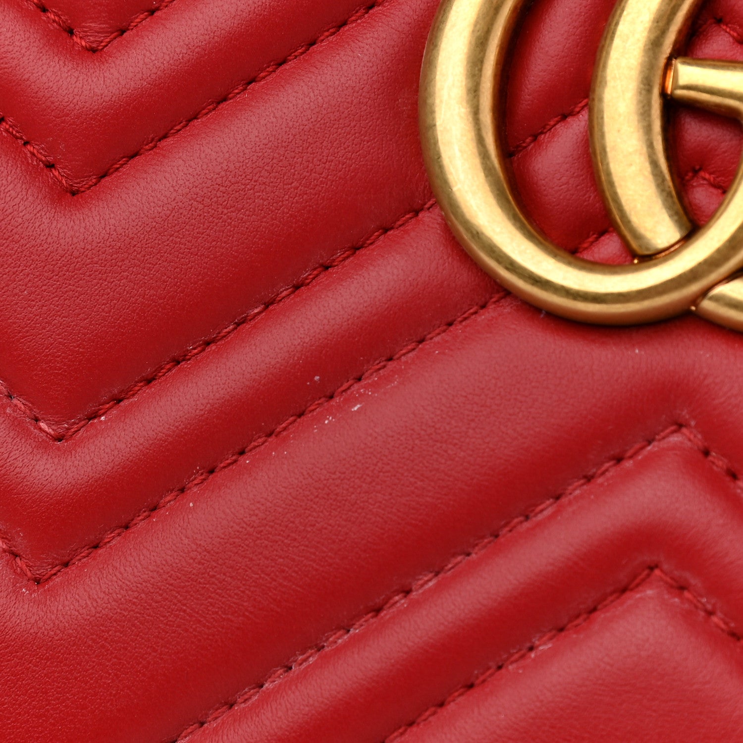 Gucci Calfskin Matelasse Medium GG Marmont Tote Hibiscus Red 11 of 15