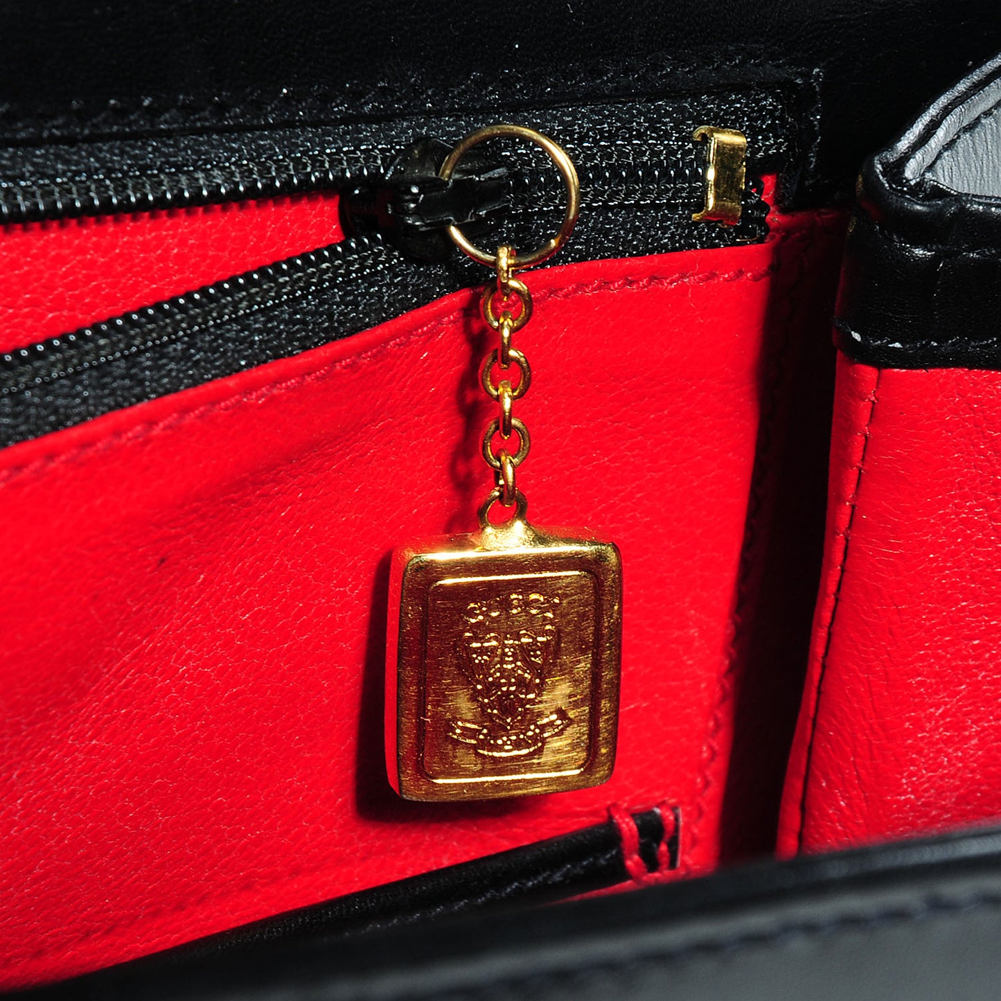 Leather Bamboo Top Handle Bag Black