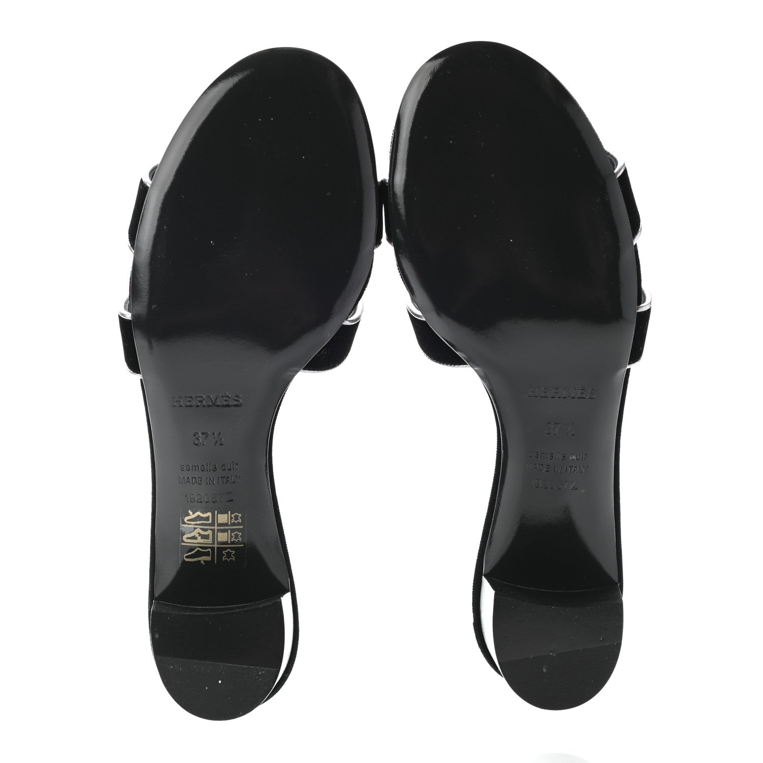 Hermes Velvet Nappa Oasis Sandals 37.5 Argent Vieilli 5 of 7
