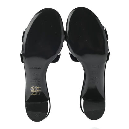 Hermes Velvet Nappa Oasis Sandals 37.5 Argent Vieilli 5 of 7