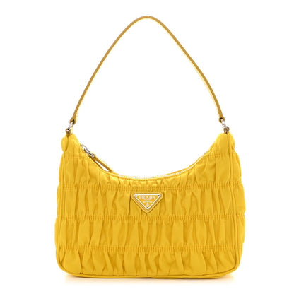 Prada Tessuto Nylon Gaufre Shoulder Bag Giallo 1 of 12