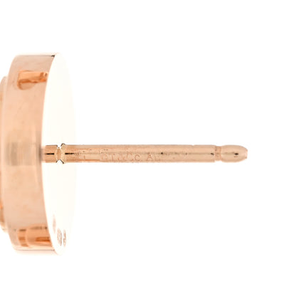 Tiffany 18K Rose Gold Mother of Pearl T Circle Earrings 4 of 6