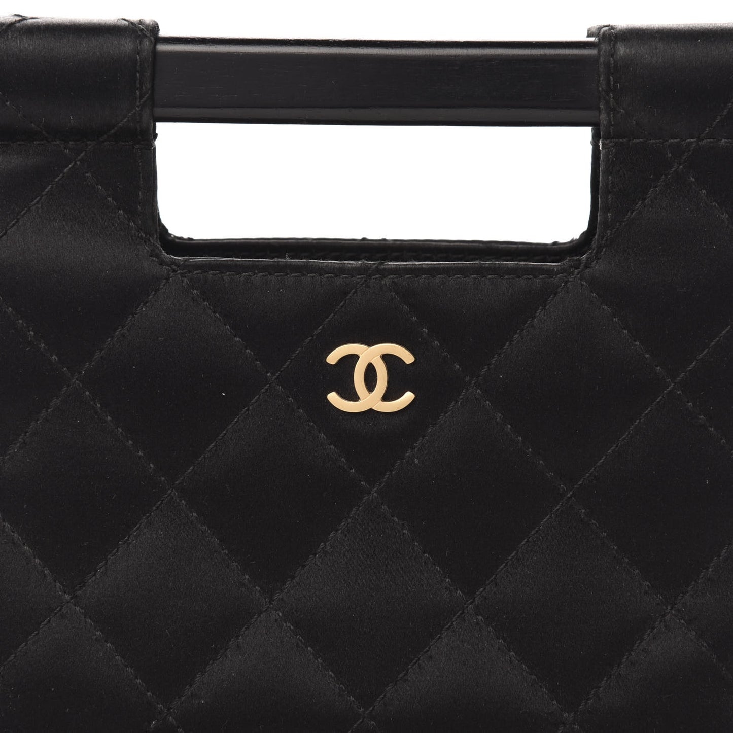 Satin Quilted Clutch Black