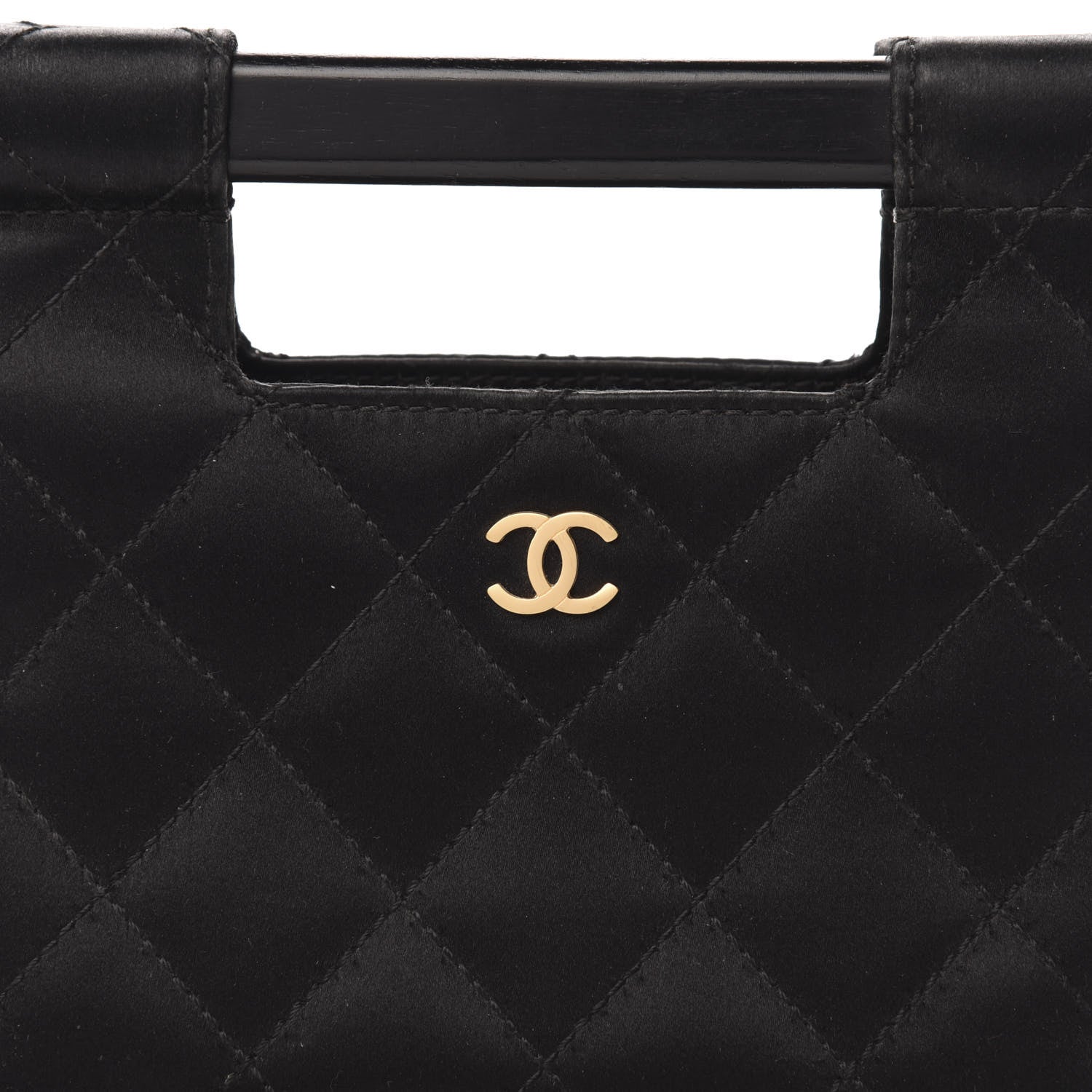 Chanel Satin Quilted Clutch Black 9 of 9