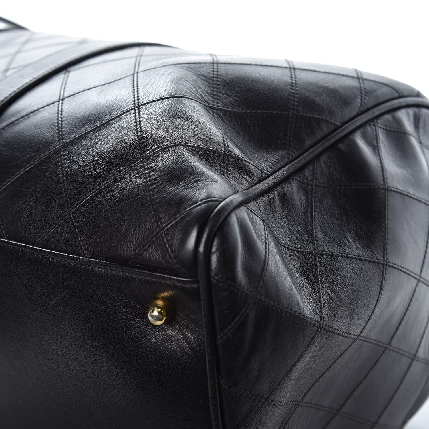 Chanel Calfskin Stitched Duffel Bag Black 11 of 14