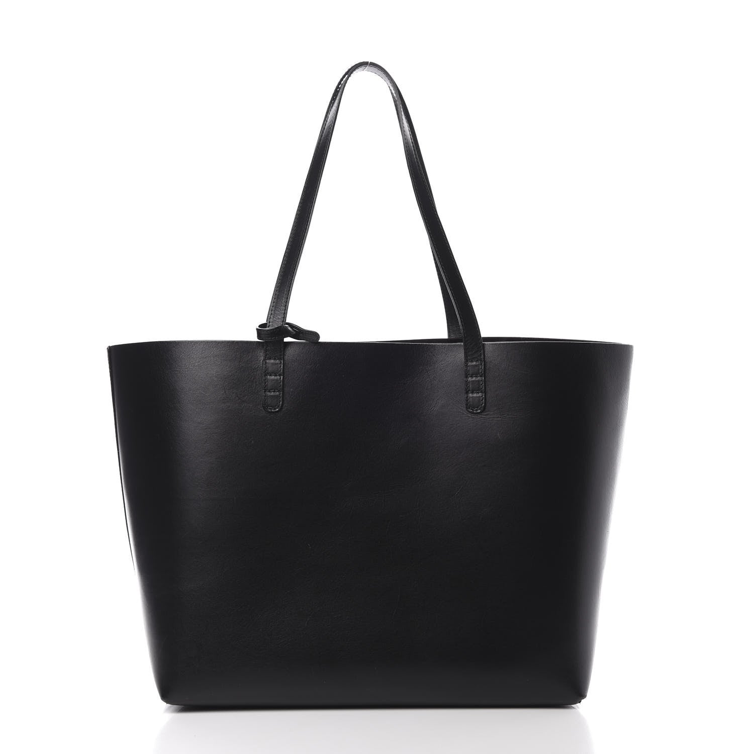 Mansur Gavriel Smooth Calfskin Large Shopping Tote Black Argento 3 of 17