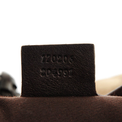 Gucci Monogram Peggy Braided Tote Dark Brown 7 of 8