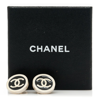 Chanel Resin CC Clip On Earrings Black White 5 of 5
