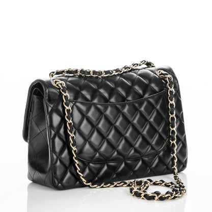 Chanel Lambskin Quilted Jumbo Double Flap Black 3 of 7