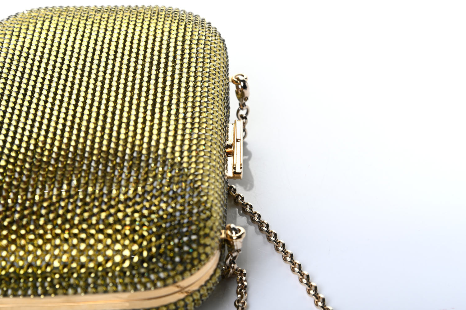 Judith Leiber Swarovski Crystal Minaudiere Clutch Gold 9 of 13