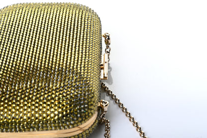 Judith Leiber Swarovski Crystal Minaudiere Clutch Gold 9 of 13