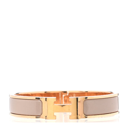Hermes Enamel Narrow Clic Clac H Bracelet GM Marron Glace 1 of 4