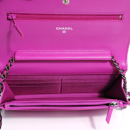 Chanel Lambskin Quilted Boy Wallet On Chain WOC Fuchsia 8 of 8