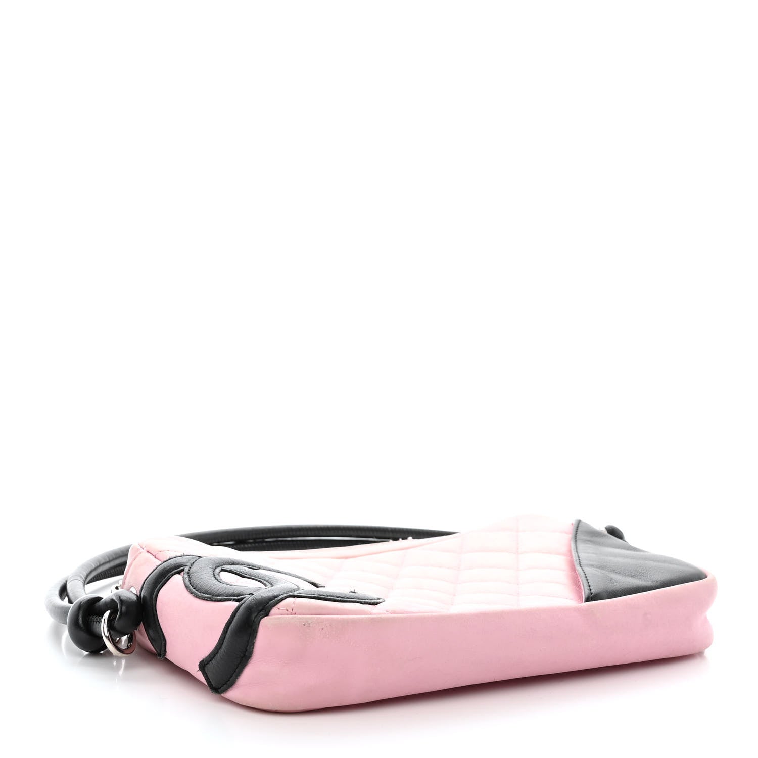 Chanel Calfskin Quilted Cambon Pochette Pink Black 4 of 10