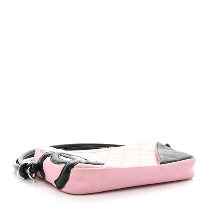 Chanel Calfskin Quilted Cambon Pochette Pink Black 4 of 10