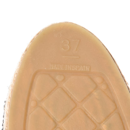 Chanel Metallic Tweed Grosgrain CC Espadrilles 37 Black Gold 6 of 10