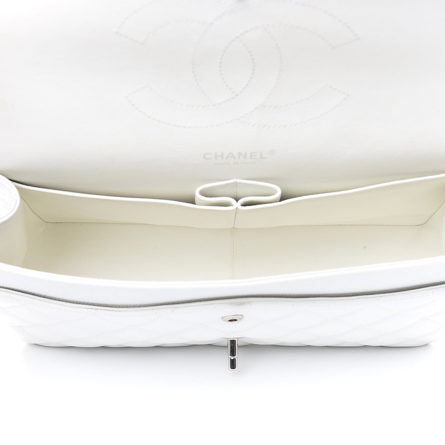 Chanel Caviar Quilted Jumbo Double Flap White 5 of 16