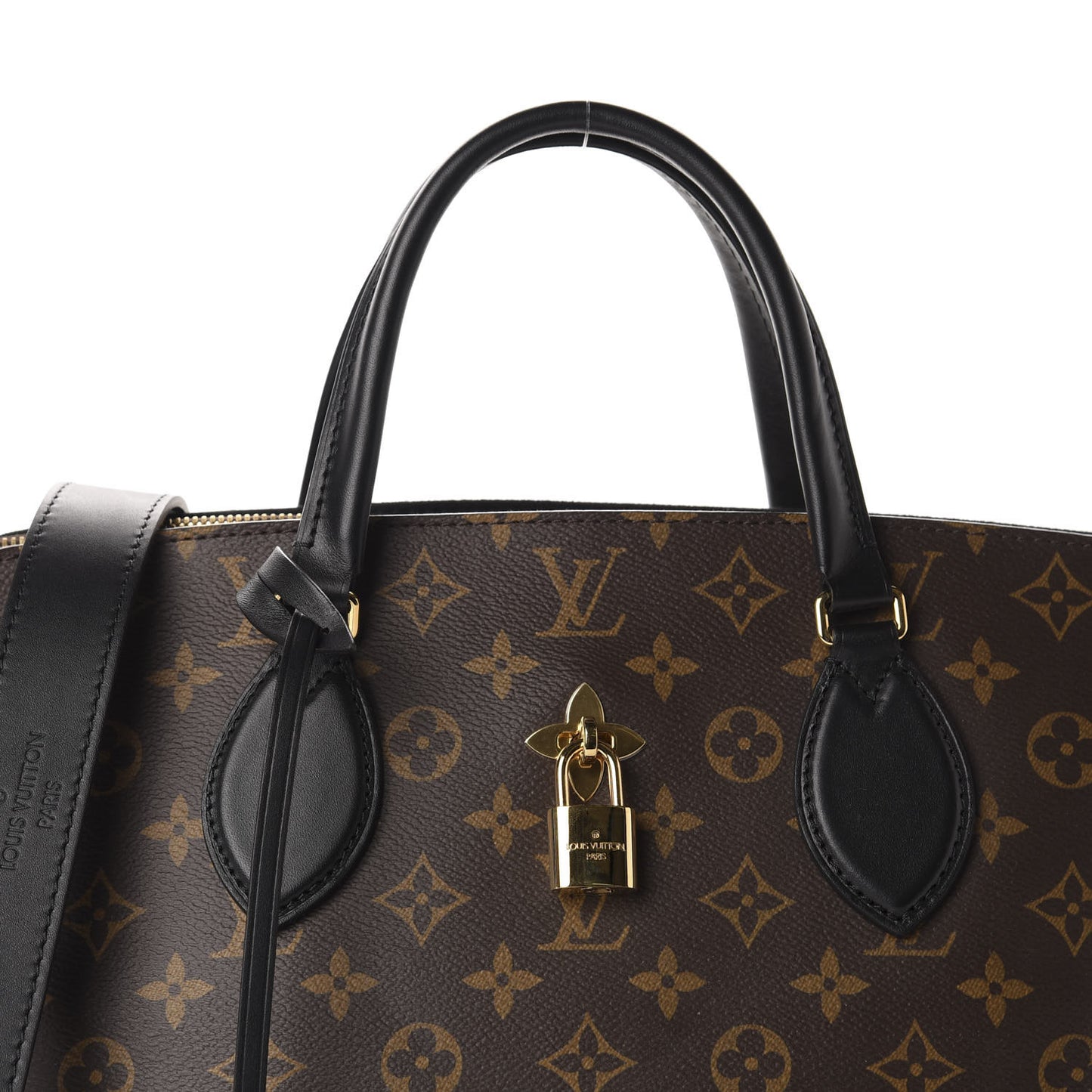 Monogram Flower Zipped Tote MM Black