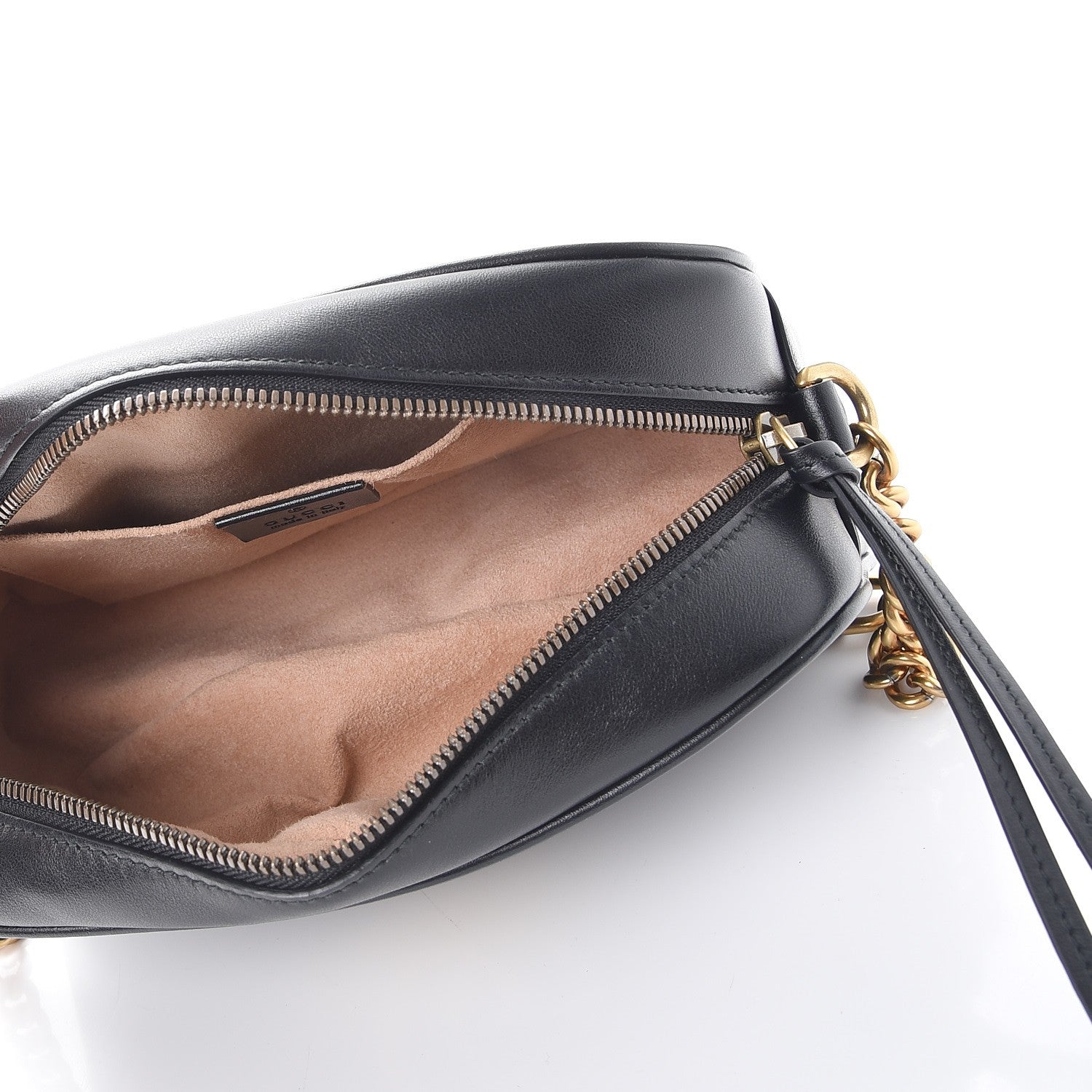 Gucci Calfskin Matelasse Small GG Marmont Chain Shoulder Bag Black 5 of 8