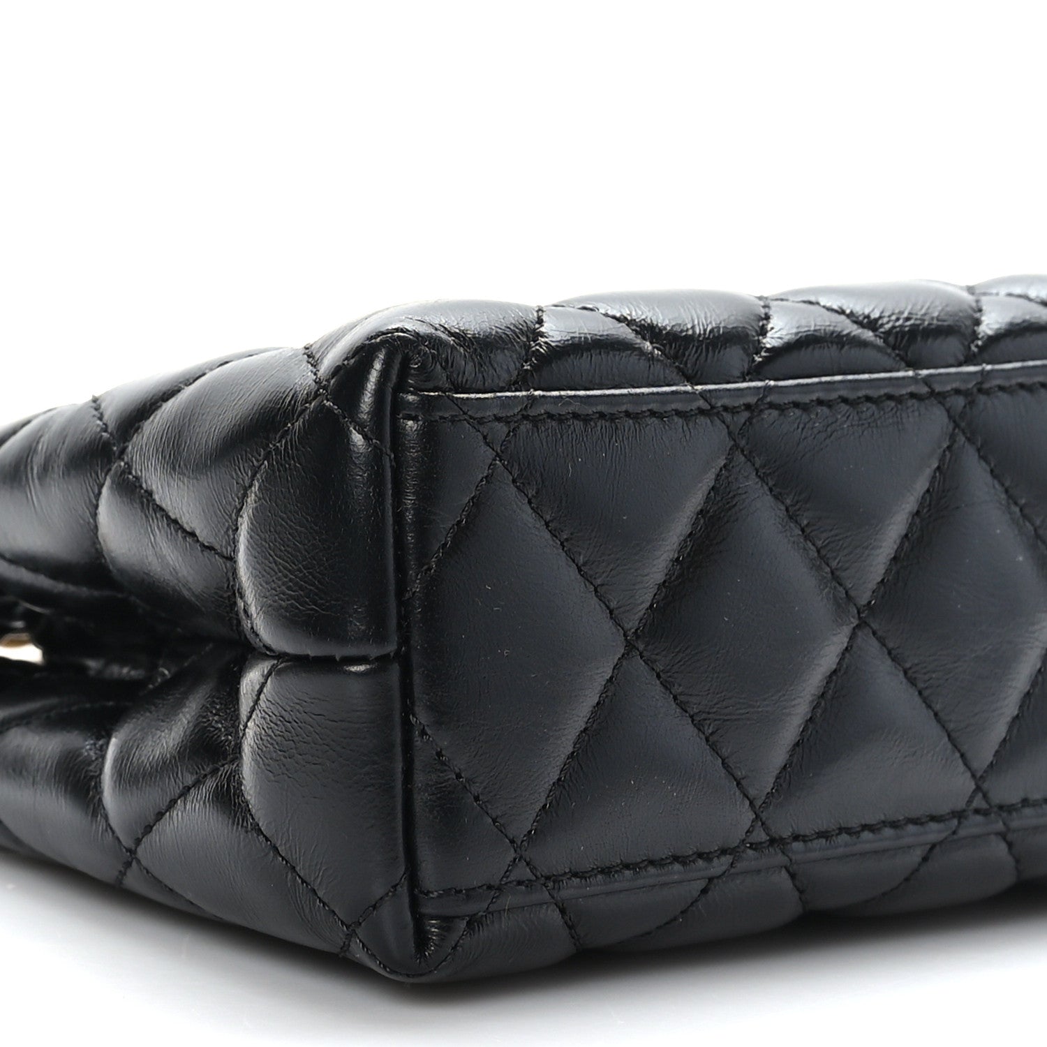 Chanel Shiny Aged Calfskin Quilted Nano Kelly Shopper Black 8 of 10
