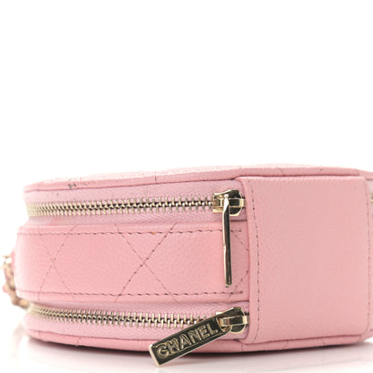 Chanel Caviar Quilted Round Handle With Care Vanity With Chain Pink 11 of 14