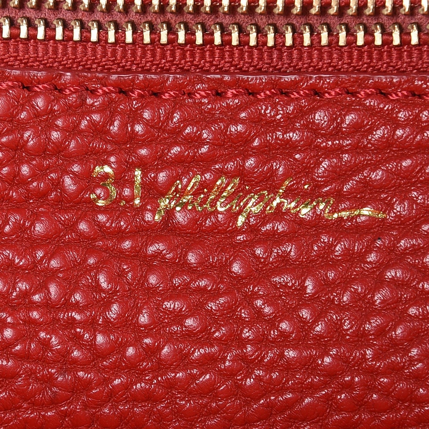 3.1 Textured Calfskin Large Pashli Satchel Red