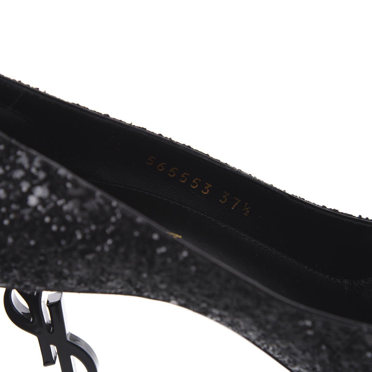 Saint Laurent Glitter Opyum 85 Pumps 37.5 Black 8 of 9