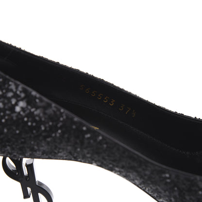 Saint Laurent Glitter Opyum 85 Pumps 37.5 Black 8 of 9