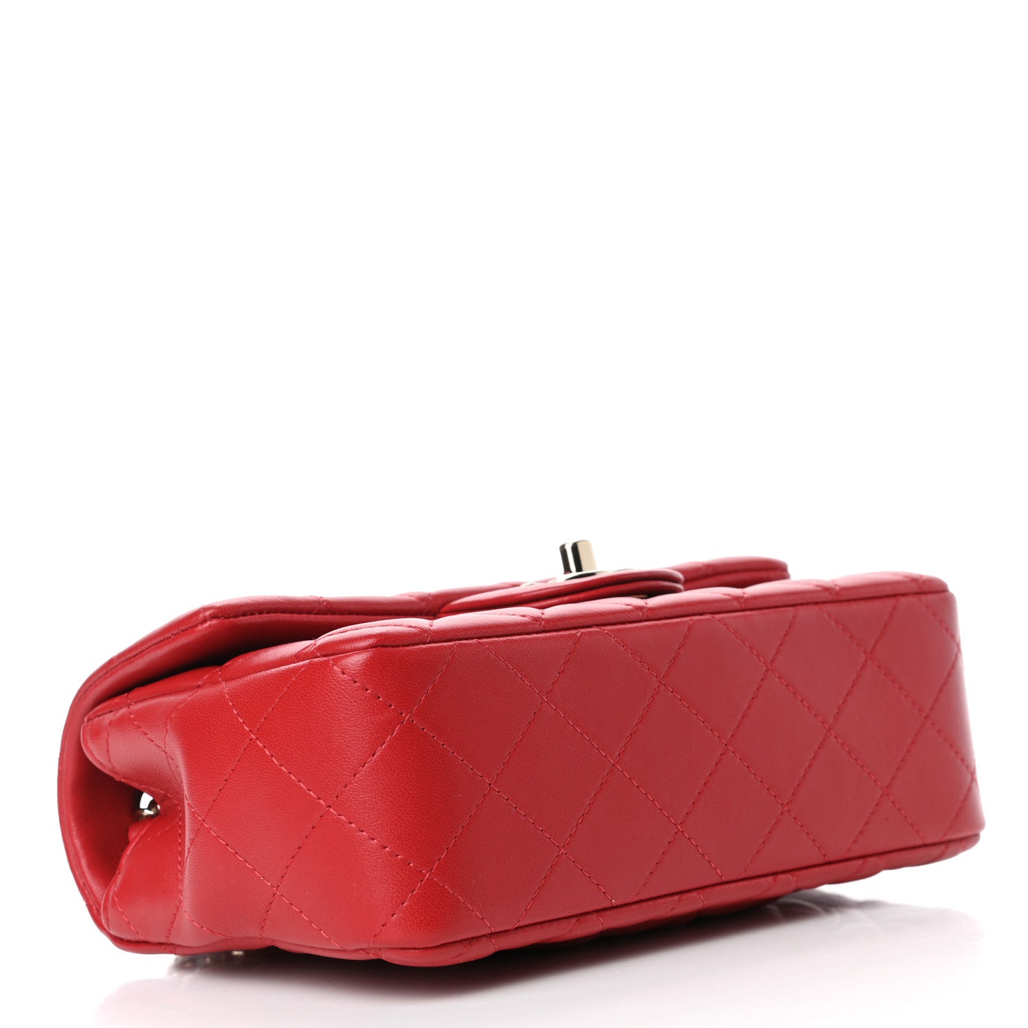 Chanel Lambskin Quilted Mini Rectangular Flap Red 3 of 6