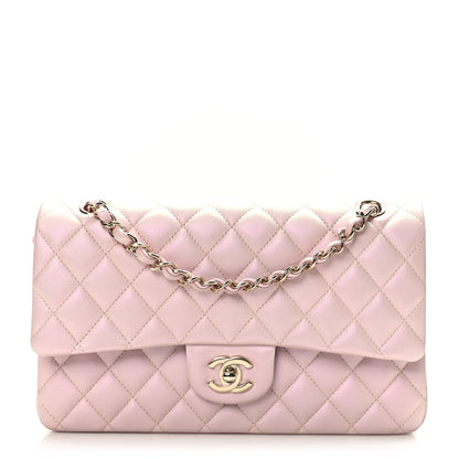 Chanel Iridescent Calfskin Quilted Medium Double Flap Light Pink 1 of 10