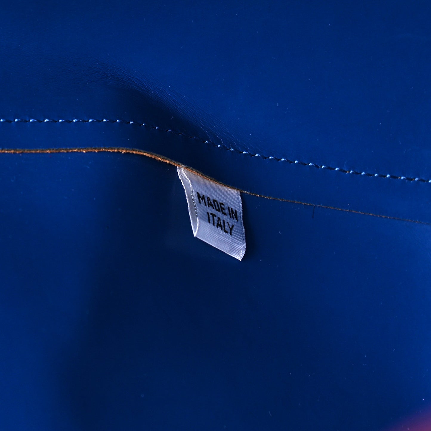 Vegetable Tanned Calfskin Large Shopping Bag Camello Blue