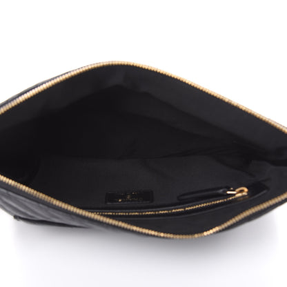 Chanel Crumpled Calfskin Chevron Quilted Medium Cosmetic Case Black 5 of 8