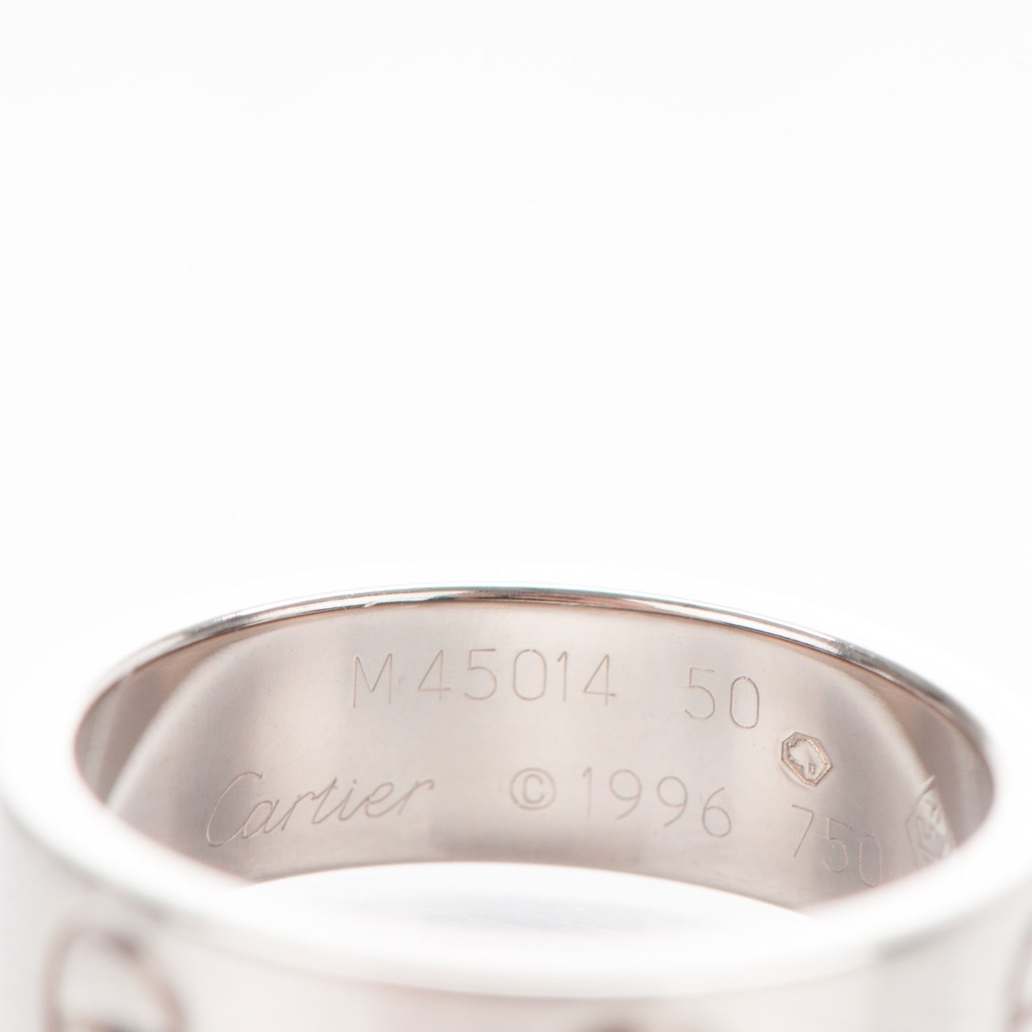 18K White Gold 5.5mm LOVE Ring 50 5.25