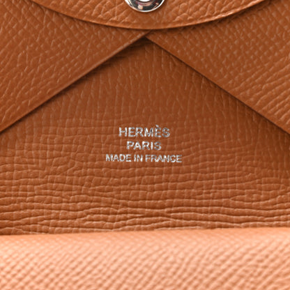 Hermes Epsom Calvi Duo Card Case Gold 6 of 7