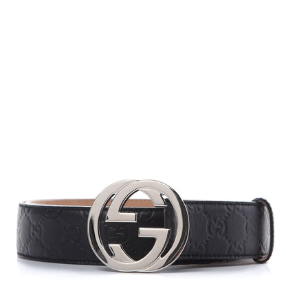 Gucci Guccissima Interlocking G Belt 95 38 Black 1 of 8