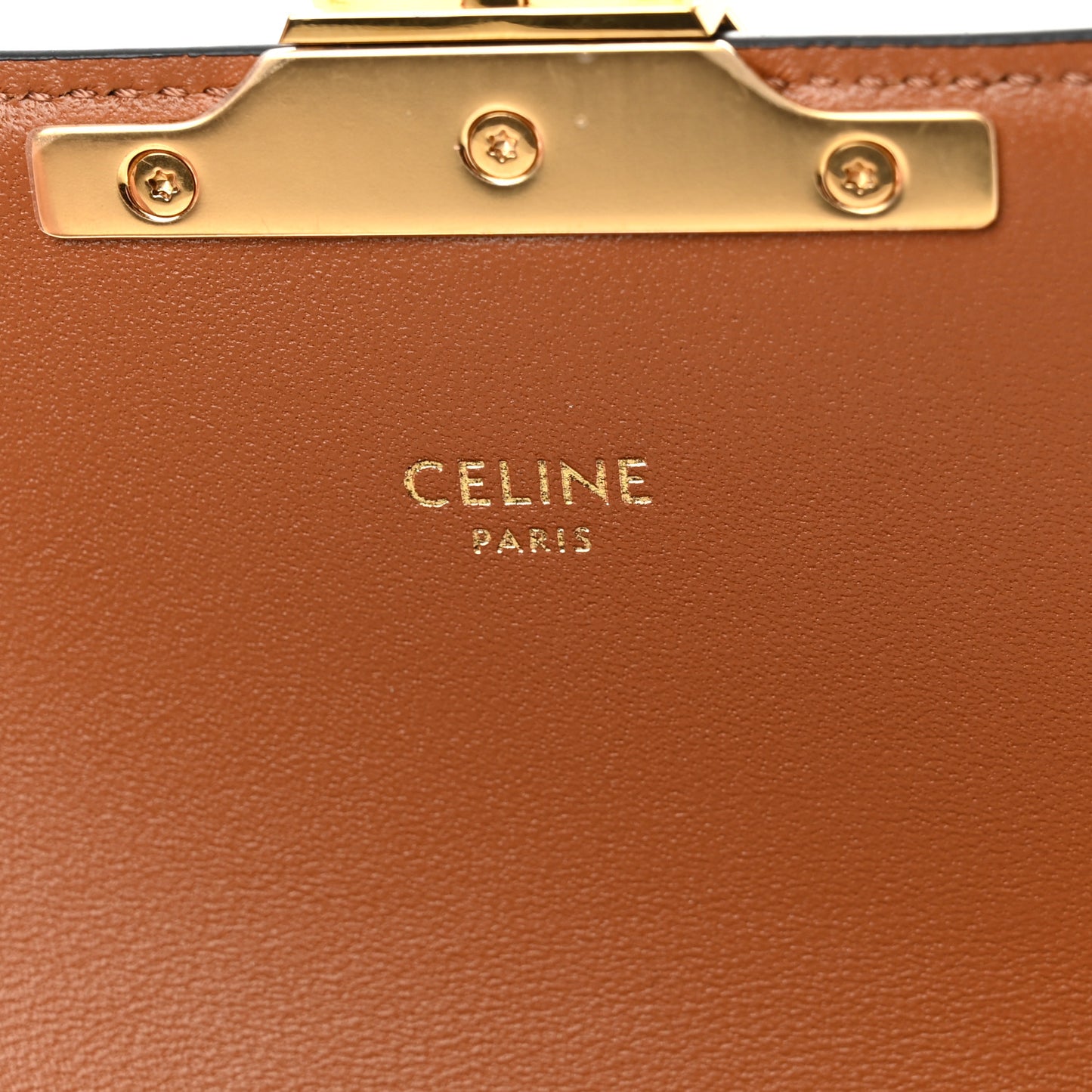 Canvas Calfskin Triomphe Shoulder Bag Tan