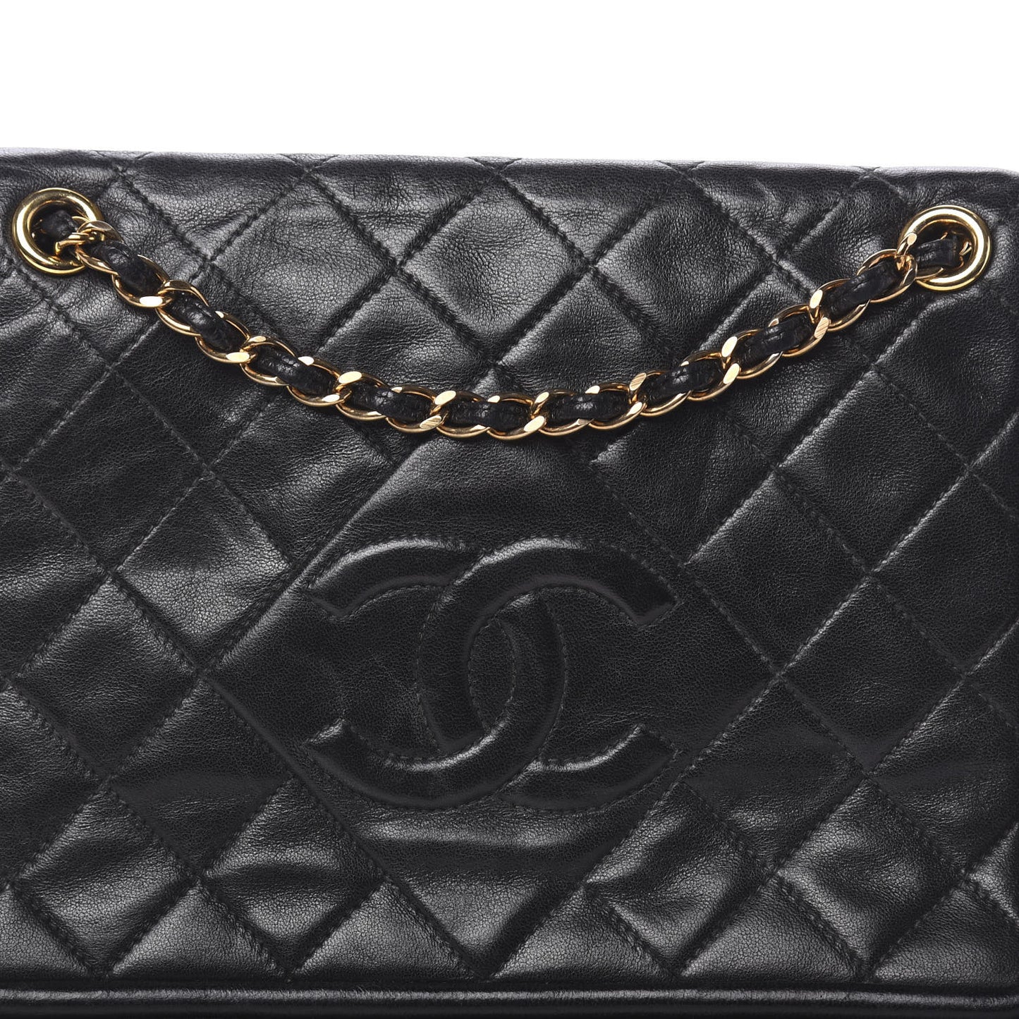 Lambskin Quilted Small Single Flap Black