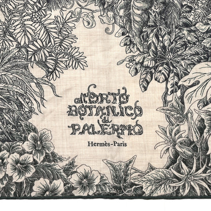 Hermes Cashmere Silk All 'Orto Botanico Di Palermo Shawl 140 Vert Loden Naturel Encre 2 of 5