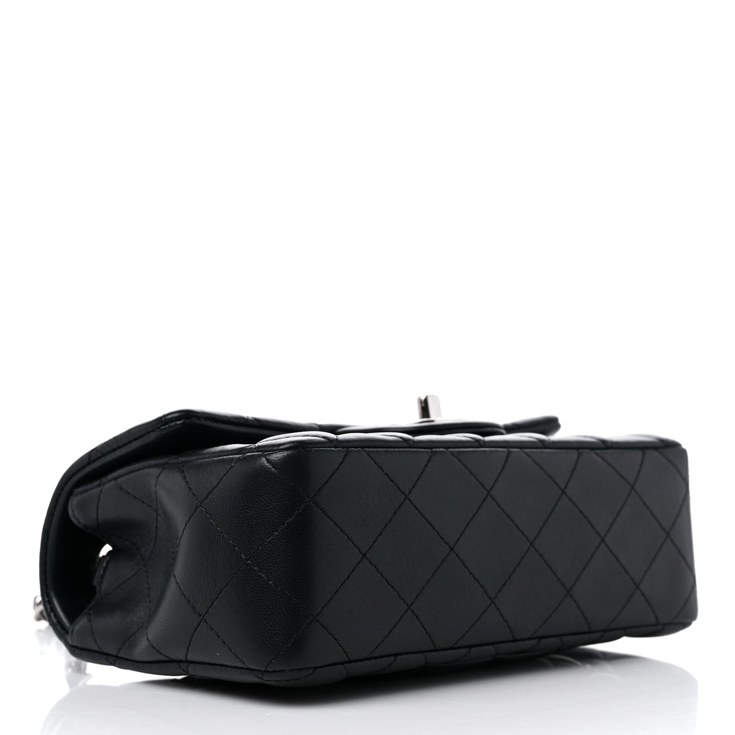 Lambskin Quilted Mini Rectangular Flap Black