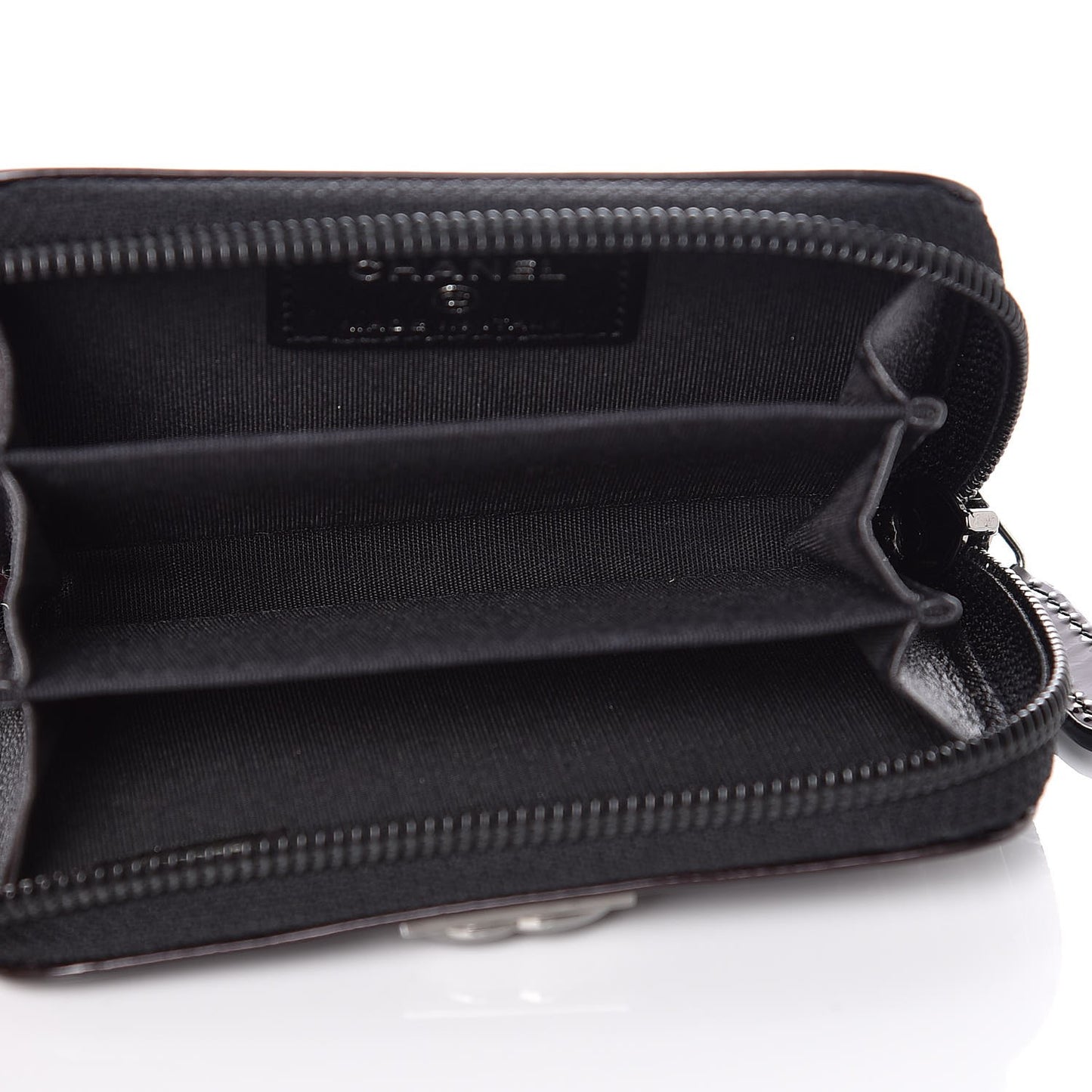 Patent Quilted Zip Around Boy Coin Purse Wallet Burgundy
