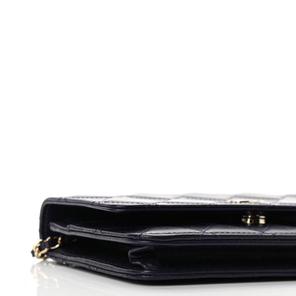 Chanel Lambskin Quilted Wallet On Chain WOC Purple 11 of 13