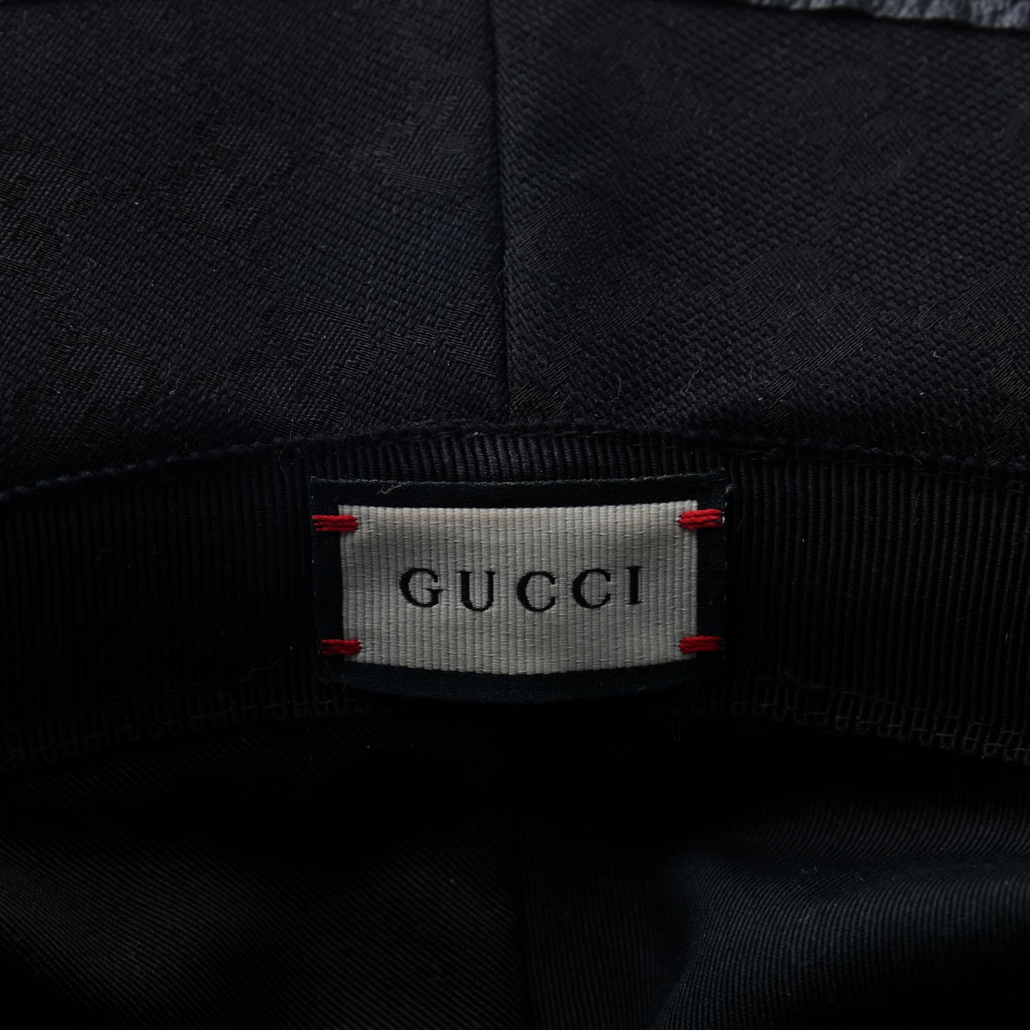 Gucci Monogram Textured Dollar Calfskin GG Jago Bucket Hat L Black 4 of 4