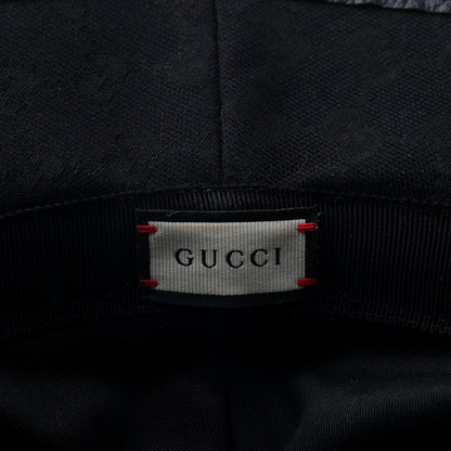 Gucci Monogram Textured Dollar Calfskin GG Jago Bucket Hat L Black 4 of 4