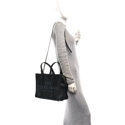 Grained Calfskin Medium The Tote Bag Black