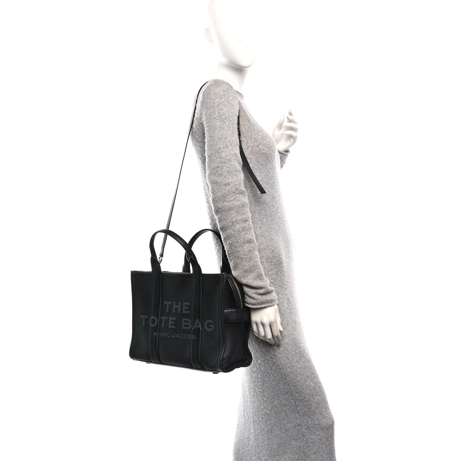Marc Jacobs Grained Calfskin Medium The Tote Bag Black 2 of 13