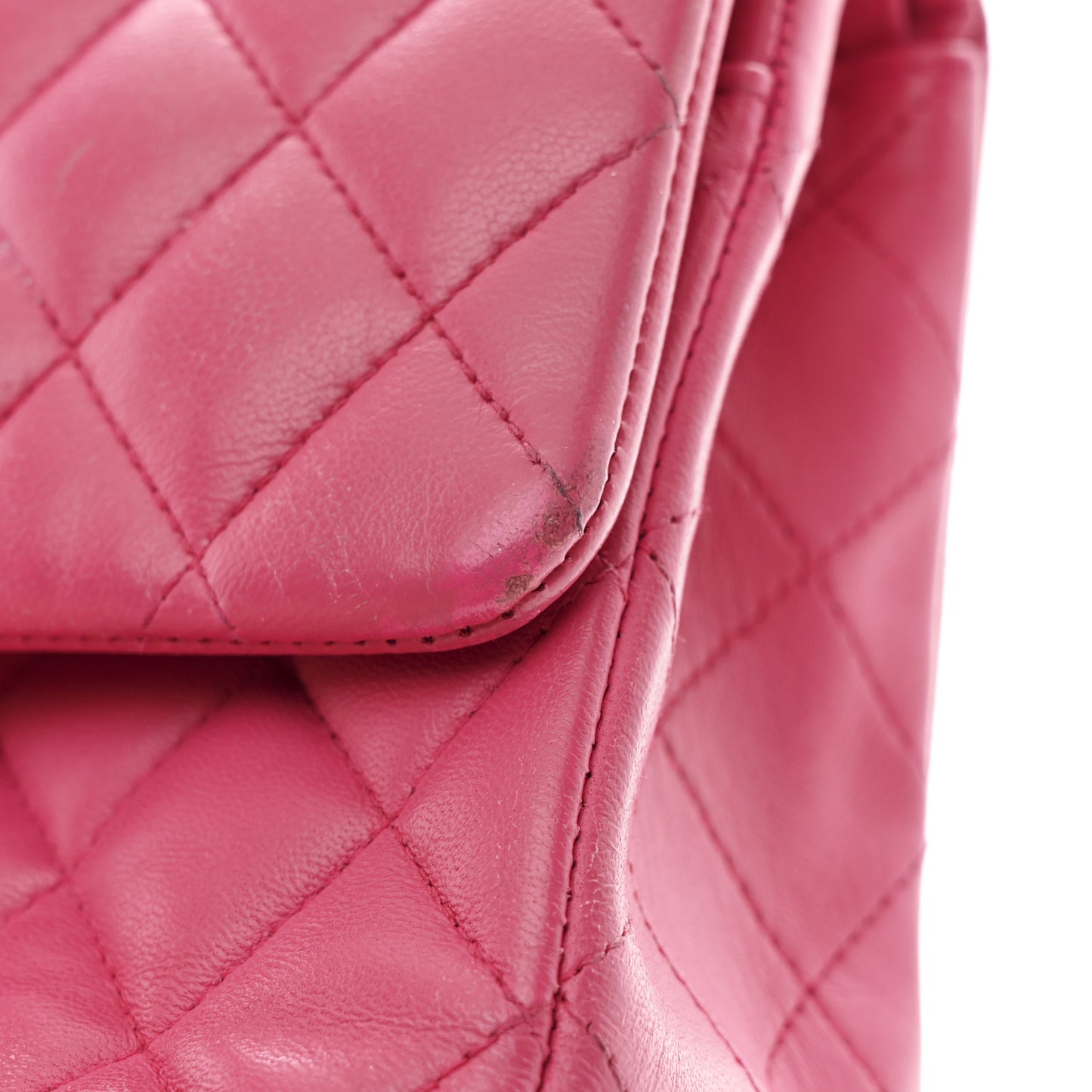 Lambskin Quilted Medium Double Flap Fuchsia